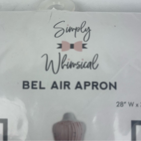 Simply Whimsical Bel Air pink/grey dress style apron-NIP - Picture 9 of 12